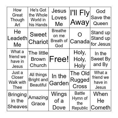 Music Bingo Card