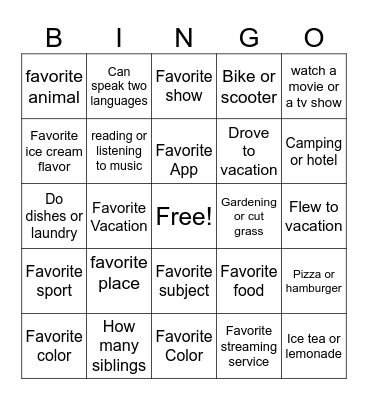 Peirce Bingo Card