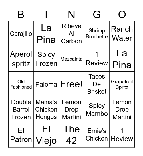 Mi Cocina Watterscreek Bingo Card