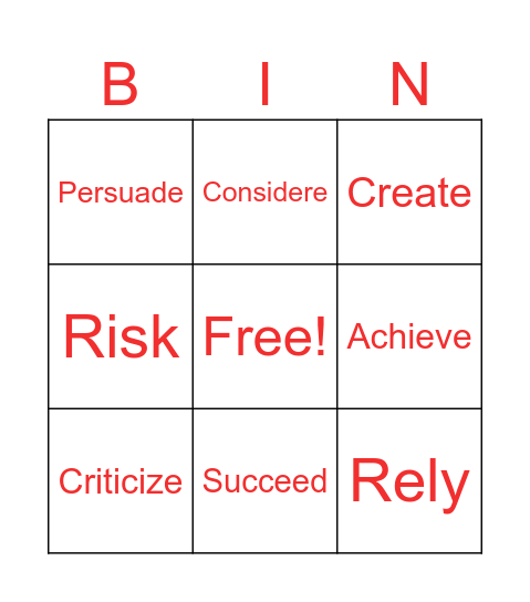Word families! Bingo Card