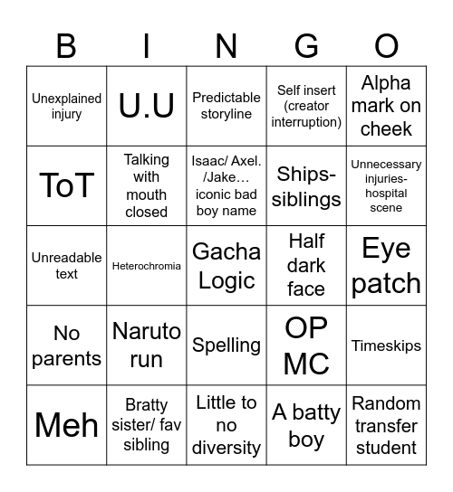 Gacha Bingo Card