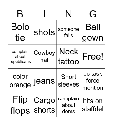 staffdel trip Bingo Card