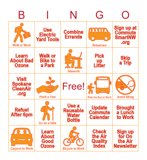 September Clean Air BINGO Card