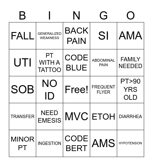 ED BINGO Card