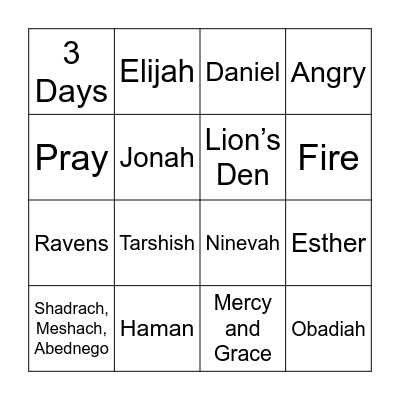 Bible Bingo Card