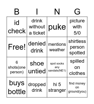bevy about town Bingo Card