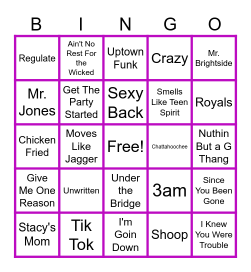 MUSIC BINGO at the Ann Arbor Eagles!  Janette's Birthday Bash! Bingo Card