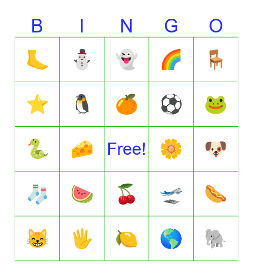 What's that Called? Bingo Card