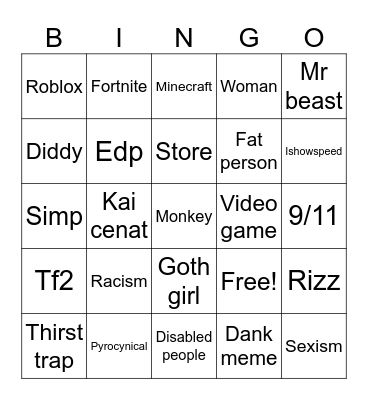 Meme bingo Card