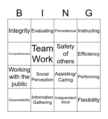 Soft Skills Bingo Card