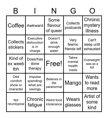 How Similar Are We Pen-Pal? Bingo Card