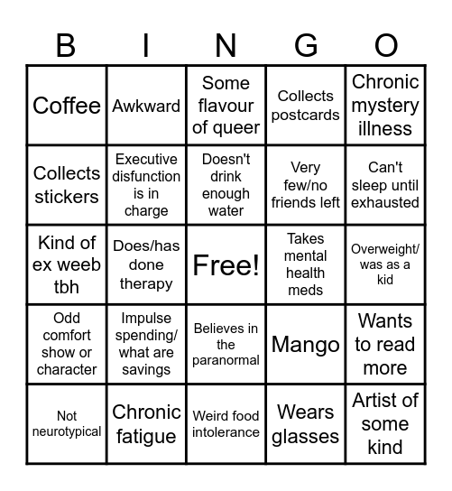 How Similar Are We Pen-Pal? Bingo Card
