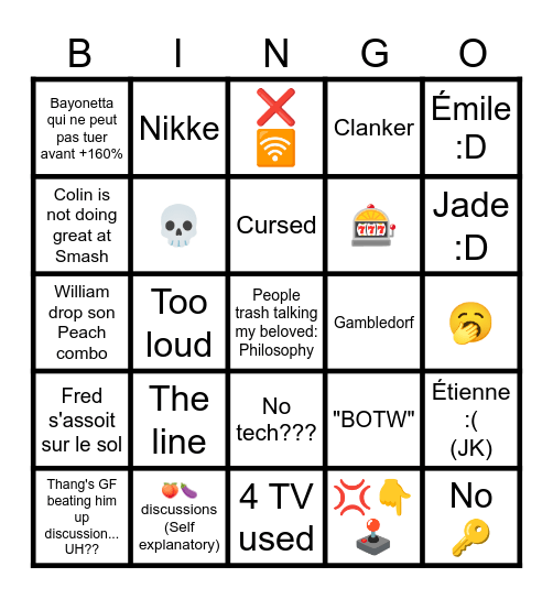 OGRE BINGO 25/8/25 Bingo Card