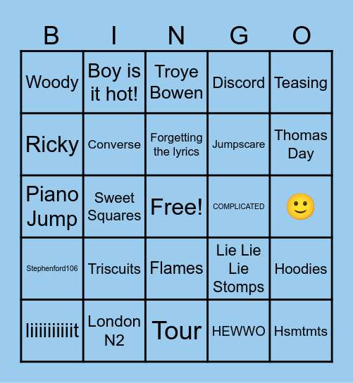 JOSHCORD BINGO Card