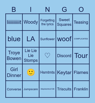 JOSHCORD BINGO Card