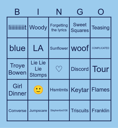 JOSHCORD BINGO Card