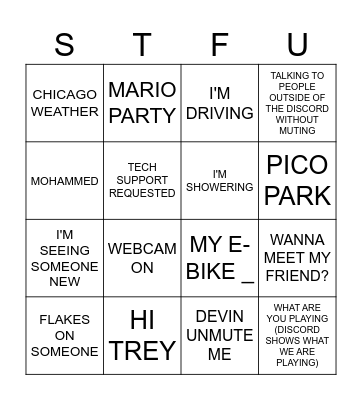 ALNEE SAYS Bingo Card
