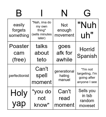 Luis bingo Card