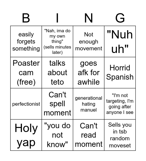 Luis bingo Card