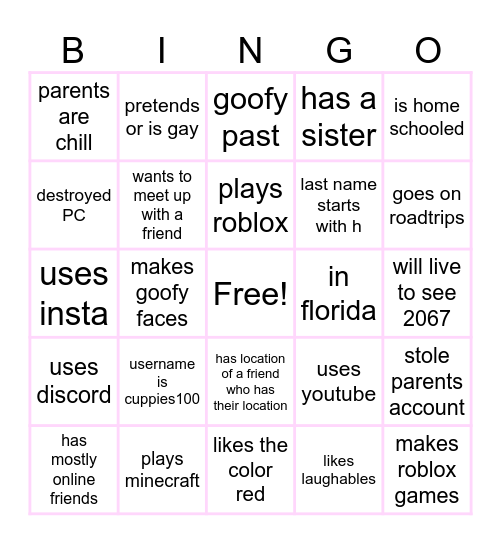not for cup bingo Card