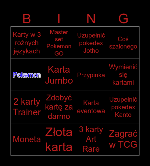Polish Card Show Bingo Card