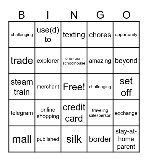 U9A Bingo Card