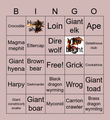 Monster fest Bingo Card