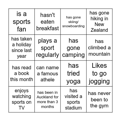 Find someone who... Bingo Card
