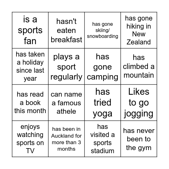 Find someone who... Bingo Card