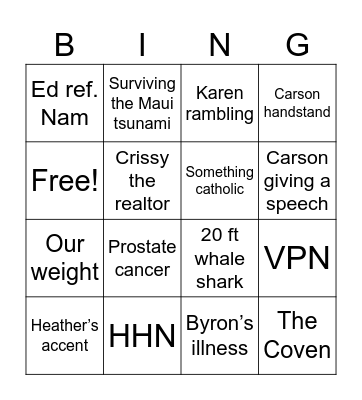 Courtney’s Hoe Down Reception Bingo Card