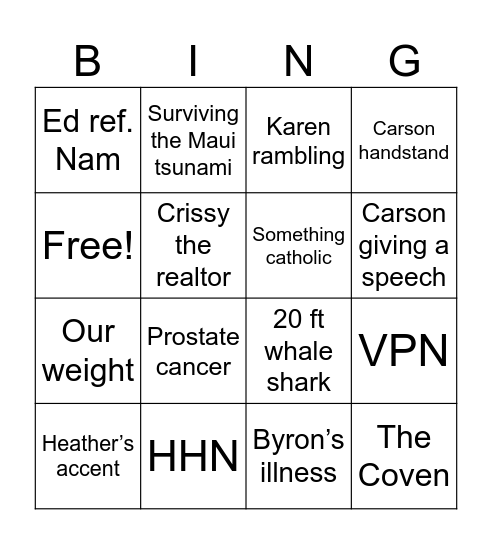 Courtney’s Hoe Down Reception Bingo Card