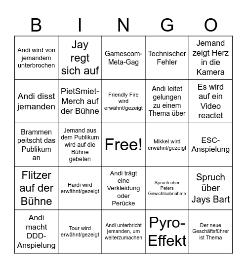 15 Jahre PietSmiet-Bingo Card