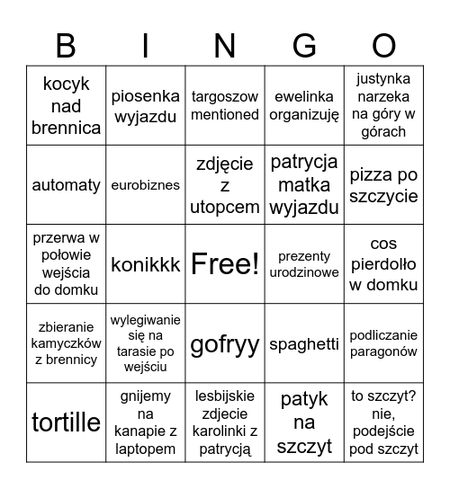 BRENNA Bingo Card