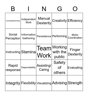 Soft Skills Bingo Card