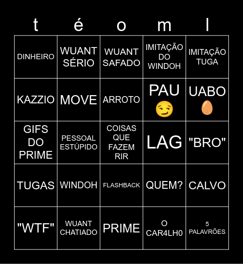 WUANT BINGO Card