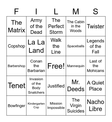 Movies_08232025 Bingo Card