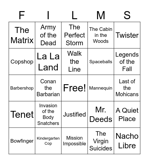 Movies_08232025 Bingo Card