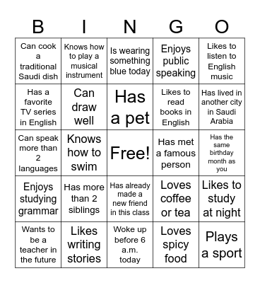 FIND SOMEONE WHO Bingo Card