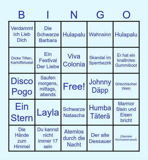 Oktoberfest Bingo Card