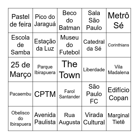 Despedida T&A Bingo Card