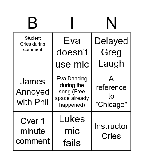 The Last Dance Bingo Card