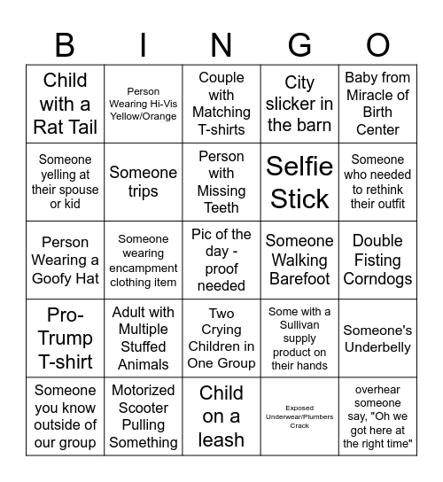 Minnesota State Fair Bingo Beef Barn Bingo Card