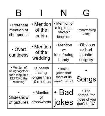 50+50 survival bing Bingo Card