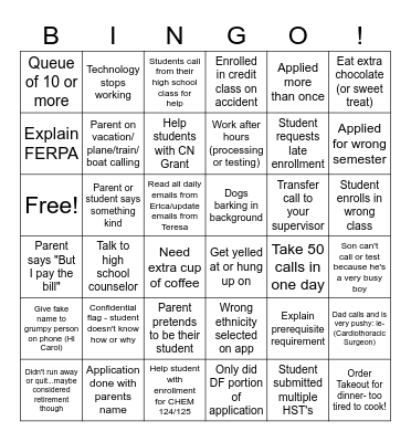 College Now Bingo - 2025 Bingo Card