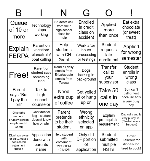 College Now Bingo - 2025 Bingo Card
