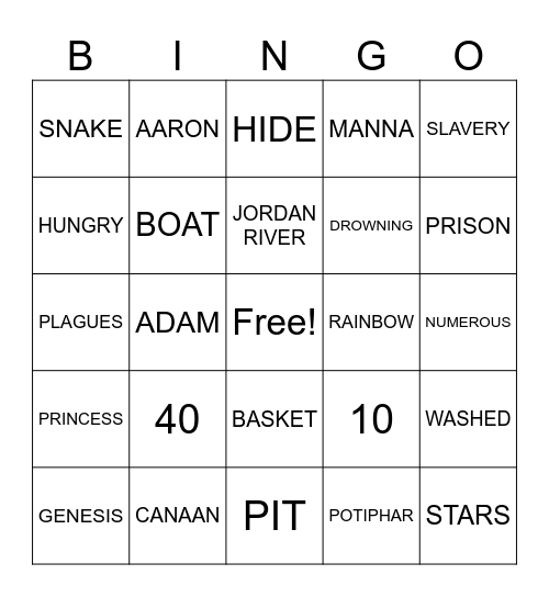BIBLE BUDDY BINGO Card