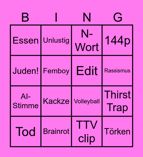 Instagram Reels Bingo Card