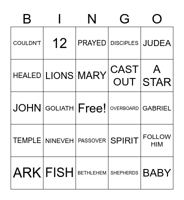 BIBLE BUDDY BINGO Card