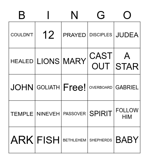 BIBLE BUDDY BINGO Card