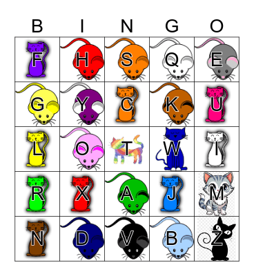LES ALPAHBET COUEURS Bingo Card